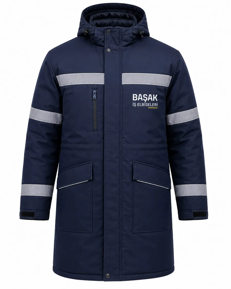 Başak İş Elbiseleri reflektörlü kışlık parka montu
