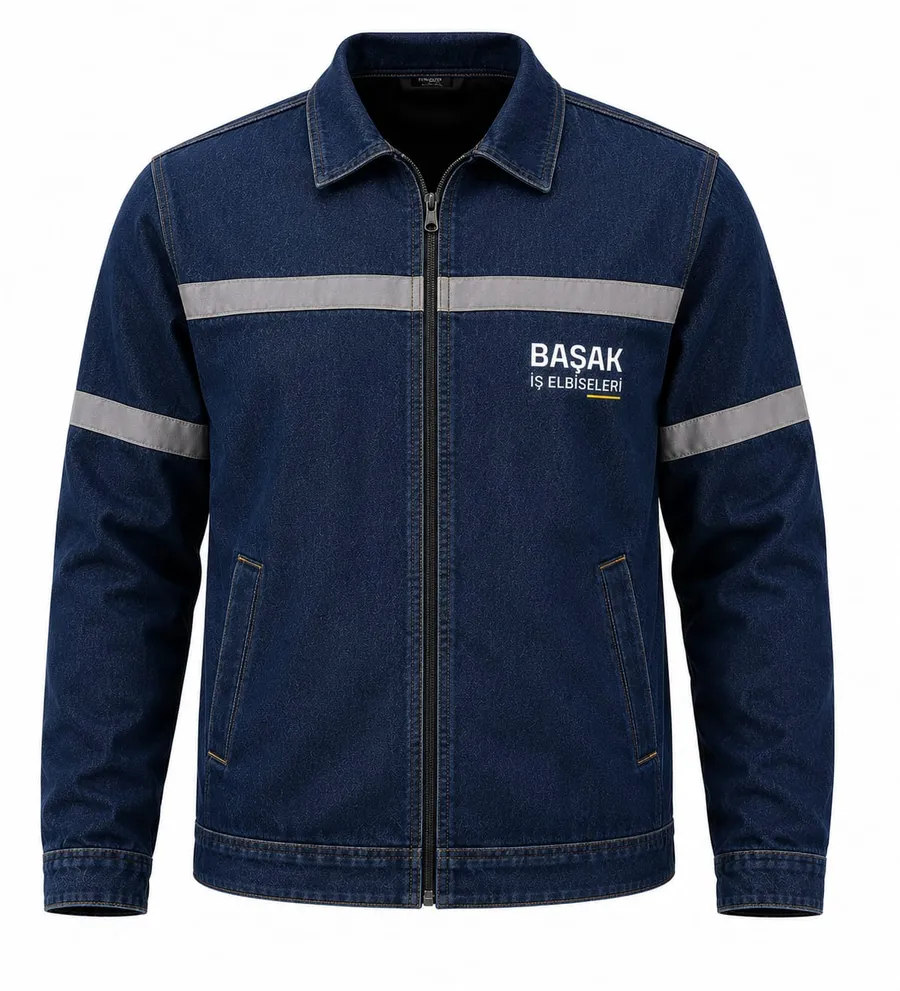 Başak İş Elbiseleri reflektörlü kot iş montu