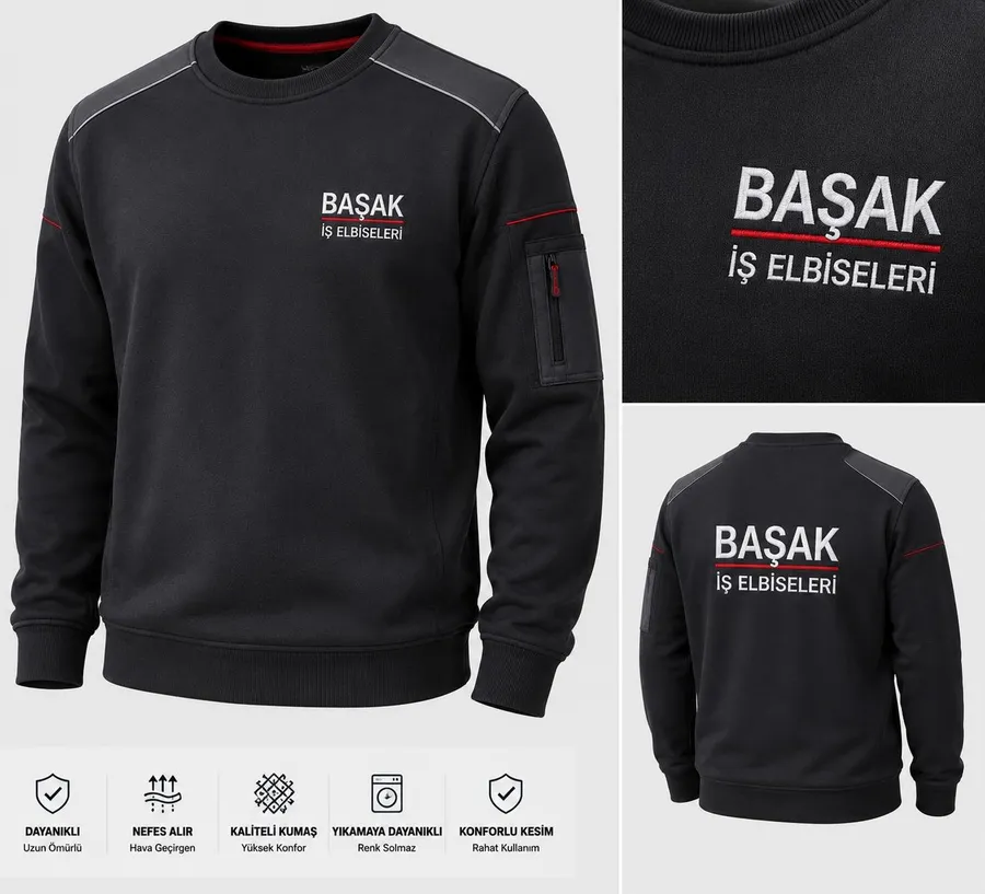 Başak İş Elbiseleri kurumsal nakış ve logo işleme detayı