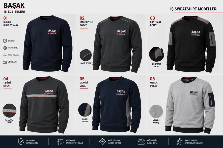 Başak İş Elbiseleri iş sweatshirt modelleri