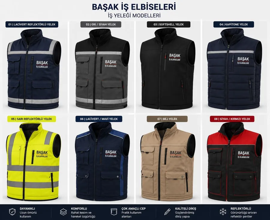 Başak İş Elbiseleri iş yeleği modelleri